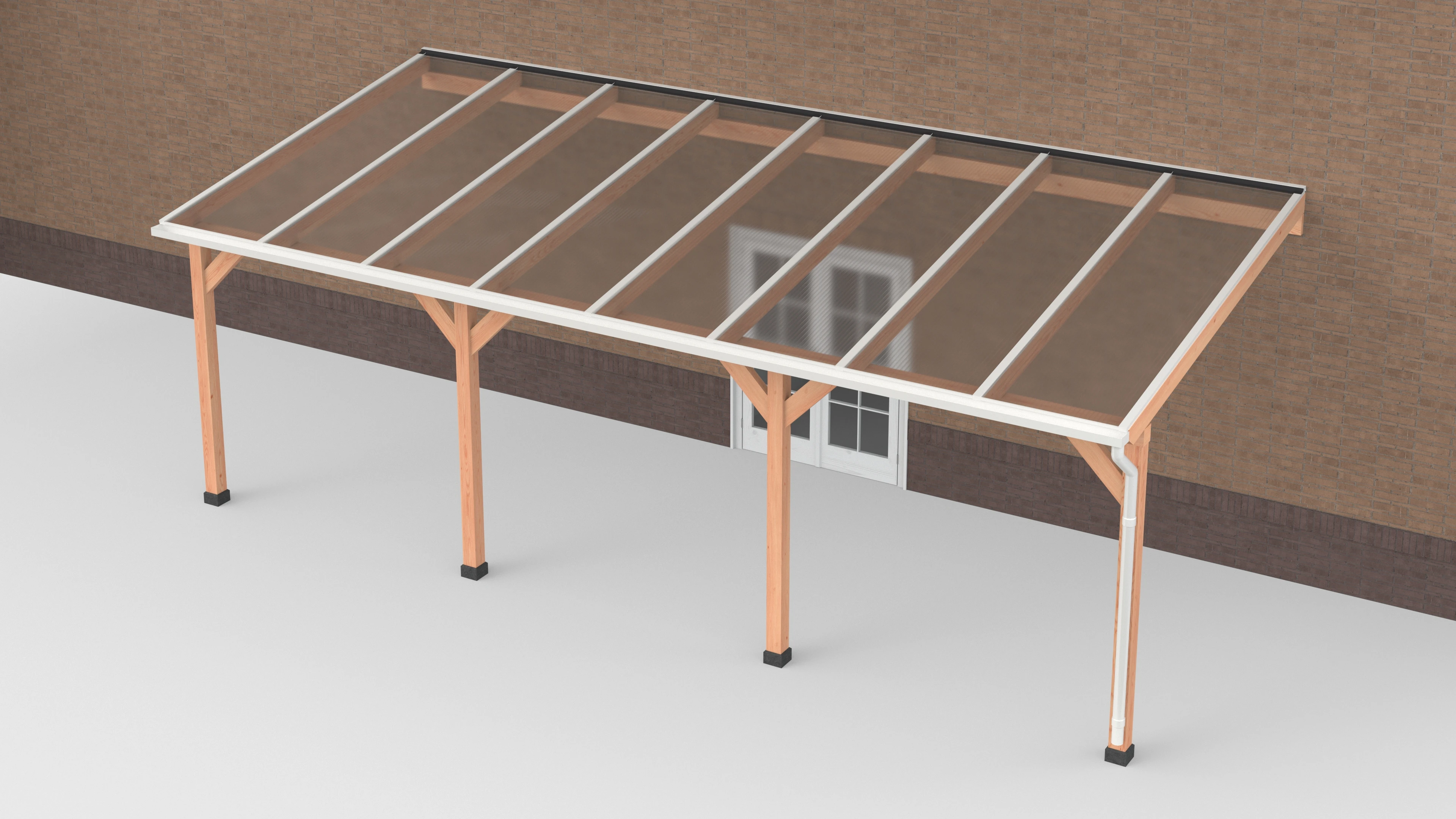 Douglas Terrasoverkapping Geschaafd Wit Polycarbonaat Helder 800 x 350 cm - Afbeelding 1